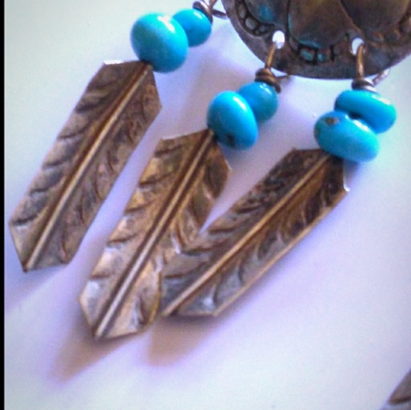 VTG 925 Southwestern N.A. Turquoise Silver  Concho - Picture 8 of 8